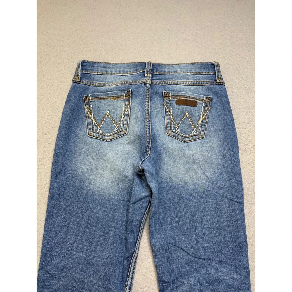 Wrangler Jeans Girls Size 14 Regular Blue Bootcut Adjustable Waist Stretch Denim